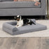 Furhaven Cooling Gel Dog Bed for Medium/Small Dogs, Removable Bolsters & Washable Cover, Up to 35 lbs, Titanium