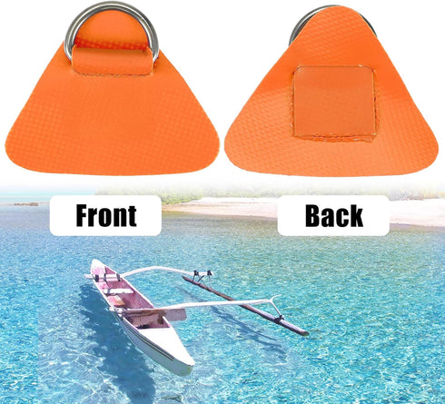 X AUTOHAUX 4 Pcs D Ring Patch PVC Stainless Steel Triangle Shape D Ring Pad for Inflatable Boat, Kayak, Canoe Deck