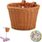 Kids Hand-Woven Multi-Color Bicycle Basket, Front Bike Basket for Boys and Girls