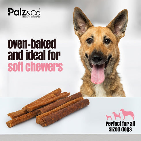 8 Pack Palz&Co Hogdog Pork Sausage Dog Treats - of All-Natural Grain-Free Chews for Dogs, Supports Dental Health & Hip
