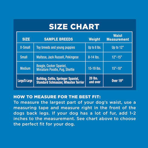 19" 36 Count Four Paws Wee-Wee Super Absorbent Disposable Adjustable Dog Potty Training Diapers, Leak-Proof Protection