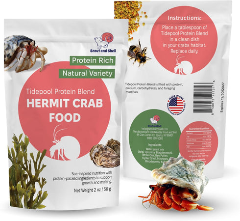 Snout and Shell Tidepool Protein Blend Hermit Crab Food High Protein, Natural
