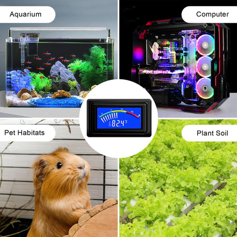 Digital Thermometer Temperature Meter Gauge Waterproof Sensor Probe Aquarium Car PC Case Incubator Temp Meter 4 Pin