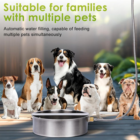 6.5L Automatic Dog Water Bowl Dispenser Large Breed Outdoor Pet Water Fountain Pet Waterer with Float Valve Heavy-Duty