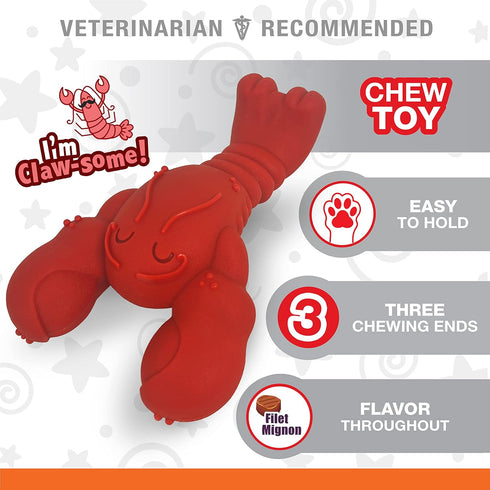 Nylabone Lobster Dog Toy, Power Chew with Filet Mignon Flavor, X-Large/Souper