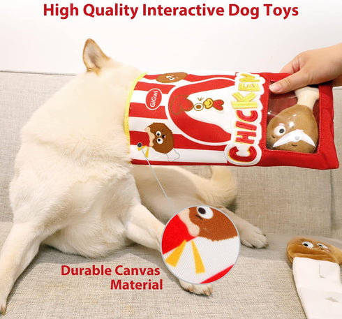 Gigwi Interactive Dog Puzzle Toys, 4 Packs Crinkle Squeaky Toys for Boredom and Stimulating for Small, Medium, Large