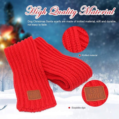 Rypet Dog Santa Hat and Scarf, Christmas Costumes for Large Dogs, Pet Santa Hat and Christmas Scarf