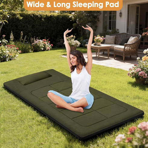 WUENLux 80 36 Inches Floor Mattress x XXL Portable Foam Sleeping Pad Comfortable Non-Slip Foldable Camping Mattress