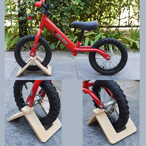 SHIDOW Wooden Bike Stand for Children, Indoor Bicycle Display Stand, Floor Bracket for 10-12 Inch Bikes