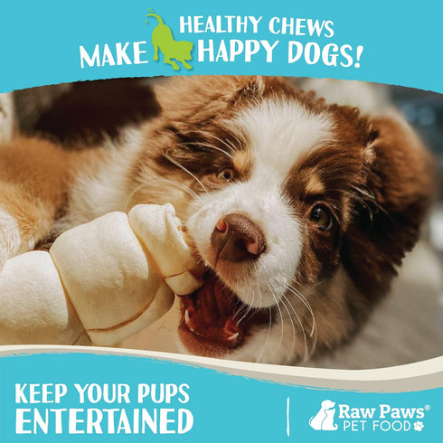 Raw Paws Beef Cheek Rolls for Dogs, 10-inch, 4-ct, Rawhide Alternative Chews, Free-Range Cow Cheek Rolls