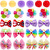 100pcs Dog Hair Bows, Bulk Tiny Pet Grooming Bows with Rubber Bands for Small Dogs, Handmade Yorkie Bows