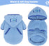 Small Dog Sweater, Fleece Hoodie for Winter, Soft Stretchy Clothes for Chihuahua Teacup Yorkie, Blue M