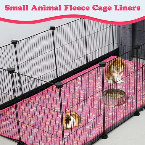 YUEPET 3 Pack Waterproof Guinea Pig Blankets, Washable Fleece Cage Liners, Warm Flannel Throw for Small Animals 48"×24"