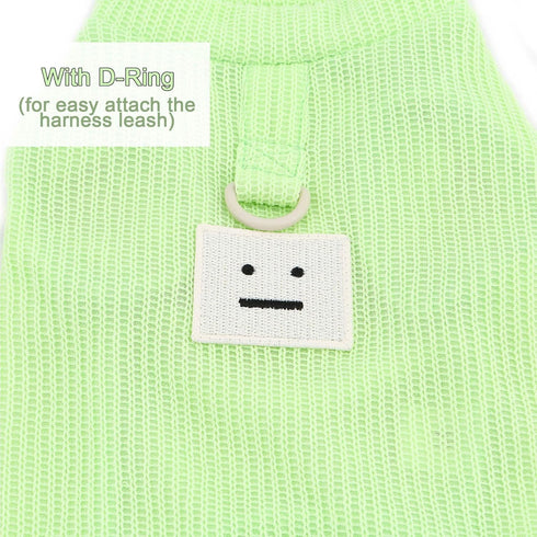 Zunea Dog Shirts for Small Dogs - Summer T-Shirt with Leash Ring, Soft Breathable Sleeveless Pet Apparel for Green L