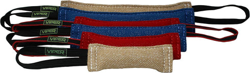 Viper Synthetic K9 Tug Toy, Red, 12" x 2.5, Two Handles for Dogs