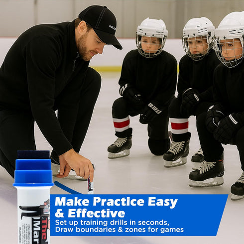 Easy Crease 3pcs The Hockey Marker Blue Marker for Ice Durable Hockey Marker for Ice Rink Training, Ice Paint Marker