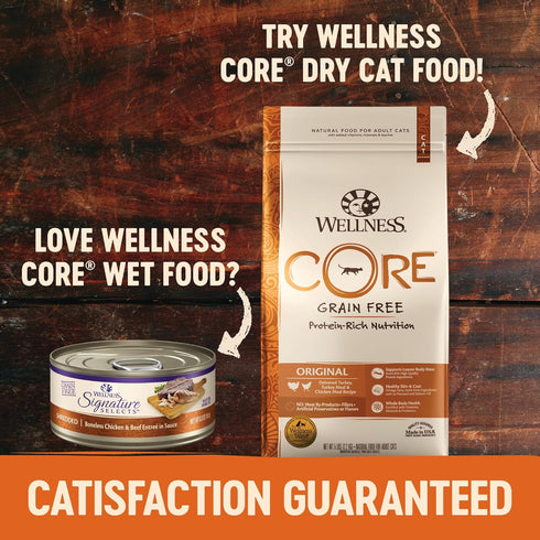 Wellness CORE Grain-Free Signature Selects Wet Cat Food, Natural Pet Food with Real Meat, Seafood Variety Pack, 8 Cans