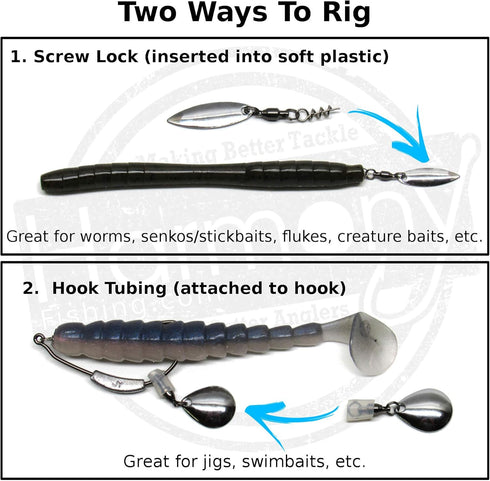 Harmony Fishing Company 7 Pack Tail Spinners for Soft Plastic/Senko Fishing Lures