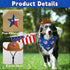 Vehomy 4th of July Pet Dog Costume - Cowboy Hats with Star Décor and American Flag Bandanas for Dogs Cats (4Pcs)