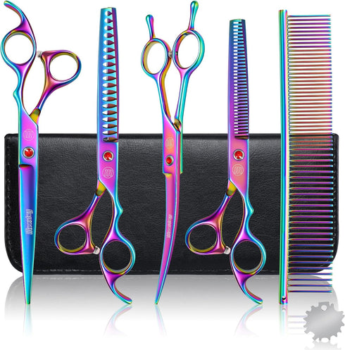 Professional Dog Grooming Scissors Set, 7 Inch/8 Inch Pet Grooming Scissors Chunkers