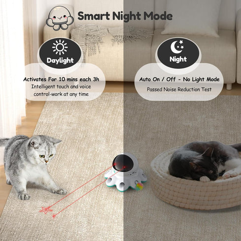 ORSDA Cat Laser Toy, 2-in-1 Interactive Automatic Laser Pointer Cat Toy, USB Rechargeable Electronic Kitten Toys