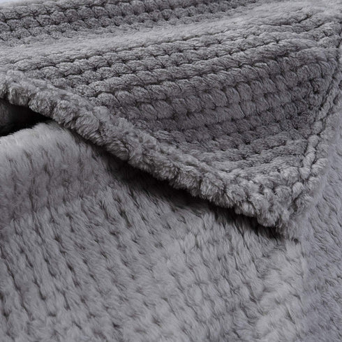 Warm Soft Fuzzy Dog or Cat Blanket, Plush Fleece Throws for Bed, Couch, Sofa, Travel (M/32" x 40", Grey)