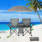 BIVVI Double Camping Chair with Umbrella,Portable Folding Chair w/ Cup Holders,Cooler Bag,Pocket &