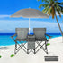BIVVI Double Camping Chair with Umbrella,Portable Folding Chair w/ Cup Holders,Cooler Bag,Pocket &