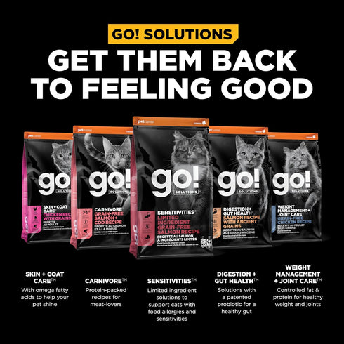 GO! SOLUTIONS Sensitivities Limited Ingredients Dry Cat Food - Salmon Recipe, 3 lbs