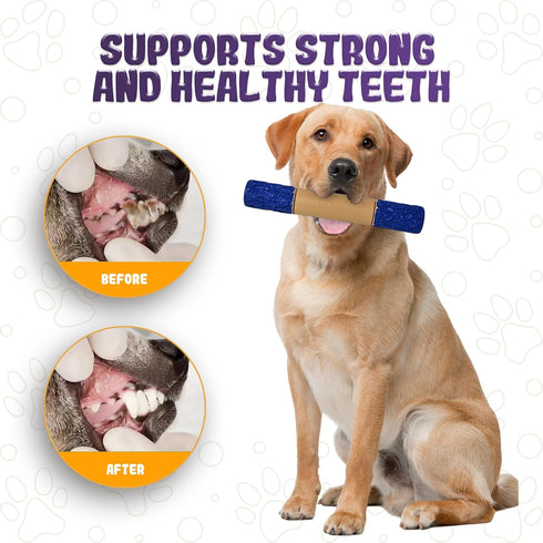 Interactive Durable Dog Chew Toys for Aggressive Small Medium Large Dogs - Indestructible Blue & Beige Stick Toy