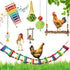 FANFX 7 Packs Chicken Toys Set, Chicken Xylophone Toys for Hens, Chicken