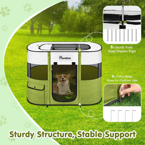 600D Dog Playpen, Portable Pet Playpen Cat PlayPens, Oxford Dog Kennel Tent Crate, Waterproof&Breathable, Indoor
