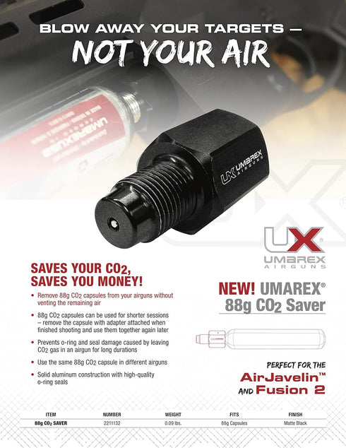 Umarex CO2 Saver Adapter for 88g CO2 Capsules Airgun