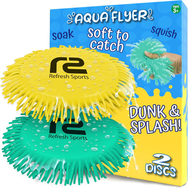 Water Flying Discs for Kids: Soft Sports Disc 2 Pack - Soaks