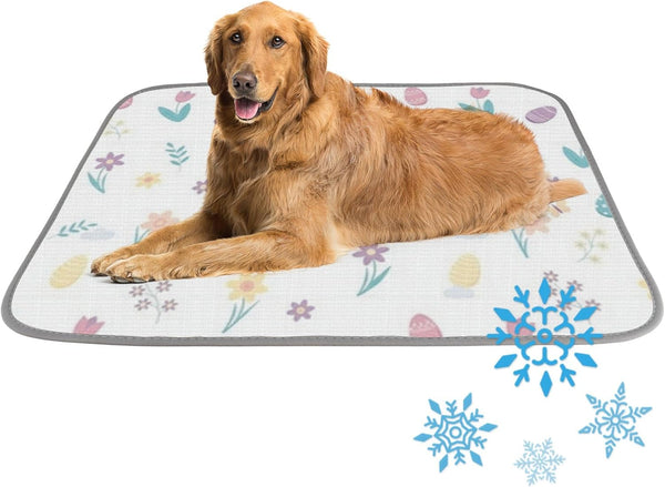 imiBBWQu Dog Cooling Mat Easter Pattern Stadium Cooling Mat Washable Pet Stroller Pad