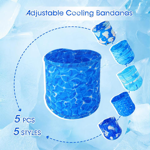 5 Pieces Dog Cooling Bandanas Dog Cooling Neck Wraps Ice Scarf Pet Dog Cooling Collar Hunting Training Hiking Camping Accessories for Summer (S)