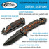 SZCO Supplies 300563 Scorpion Decal Liner Lock Assisted Open Tactical Rescue Professional Folding Knife, Black Orange, 8" Length