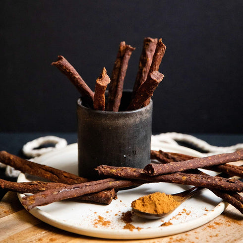 USA Sweet Potato Dog Treats - Grain Free, Cinnamon Pumpkin Crunchy Sticks Promote Positive Gut Health, No Preservatives
