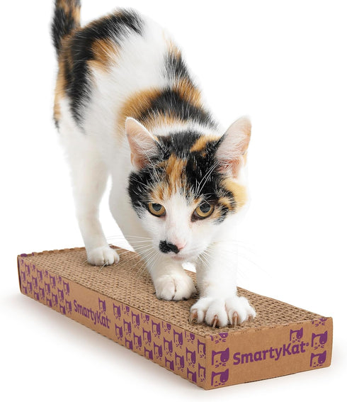 SmartyKat Super Scratcher, Single Wide Cat Scratcher with Catnip Infusion Technology - Brown