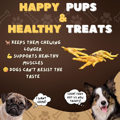 Woofley's (100 Count)- Chicken Feet Chicken Feet Dog Treats - Natural Dog Chews and Treats