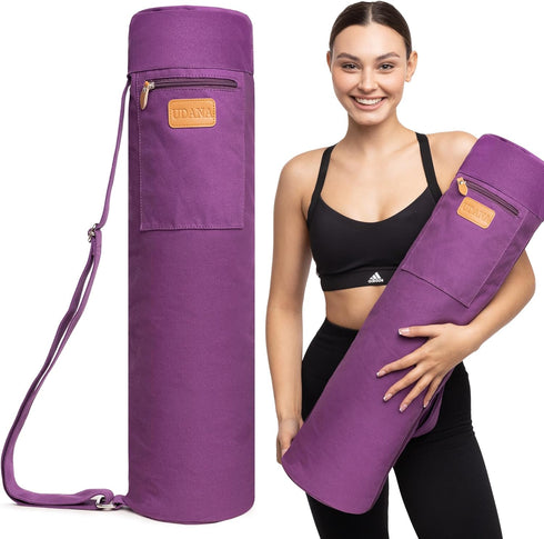 UDANA Large Yoga Mat Bag for Women & Men with Three Storage Pockets, Adjustable Shoulder Strap, Great for Gym & Travel