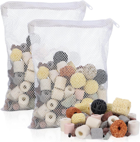 Segarty Filter Media, 12 in 1 Bio Media for Aquarium Sump Filter, Ceramic Rings Activated Carbon Bio Balls for Koi Fish
