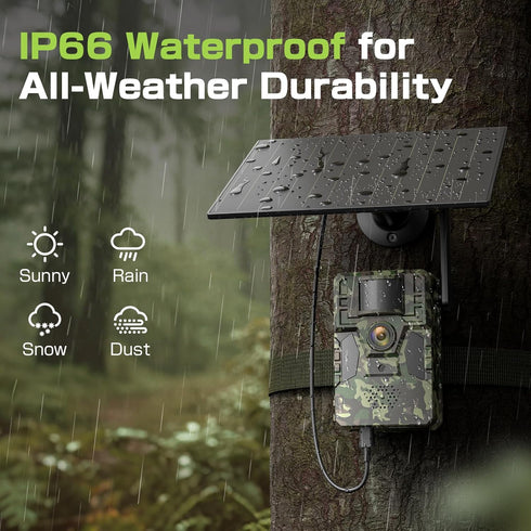TKENPRO 2K 4G 0.2s IP66 Trail Camera, Cellular Trail Camera with Built in SIM Card Unlimited Data Plan Game Camera