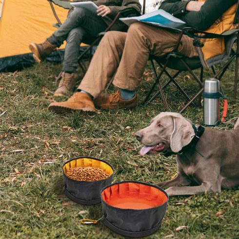 LumoLeaf Collapsible Dog Travel Bowl, 2 Packs Large 68oz/80oz, Lightweight Foldable Water and Food Bowls for Pets.