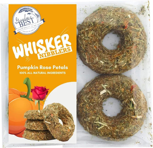 Grandpa's Best Whisker Nibblers Pumpkin Rose Petal Treats for Small Animals, Rabbits, and Guinea Pigs