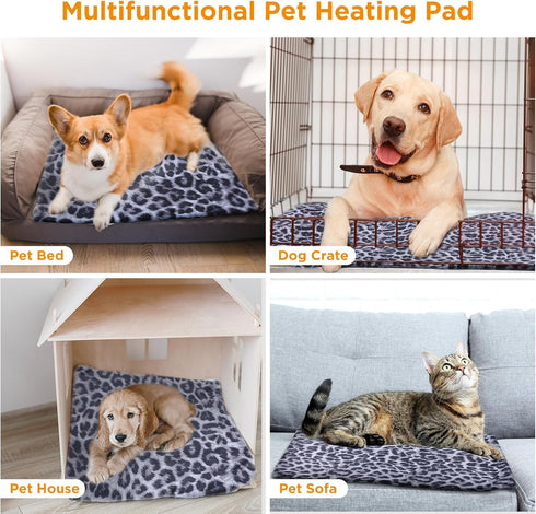 Tikaton MET Certified Pet Heating Pad - 2024 Upgrade Heated Cat Bed with Auto Shut Off Timer, 6 Temperature Settings