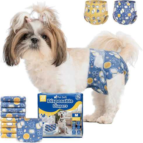 Pet Soft Dog Diapers Female Disposable Doggie Diapers with Wetness Indicator, Puppy