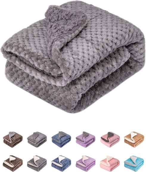 Fuzzy Dog Blanket or Cat Blanket, Warm Plush Fleece Receiving Blankets for Dog Bed, Cat Bed, Travel (32" x 40",