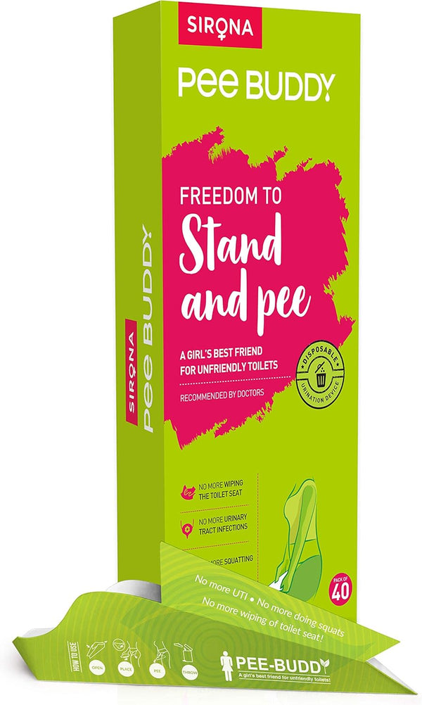 PeeBuddy 40 Funnels Portable Female Urination Device | Disposable Urinal Funnel for Travel, Camping, Hiking, Outdoor