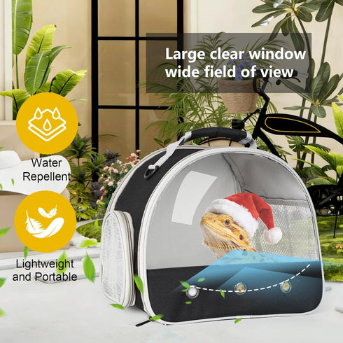 2 Bearded Dragon Travel Carrier,Lizards Carrier, Small Animal Travel Carrier for Sugar Glider Hedgehog Rat Parrot Bird